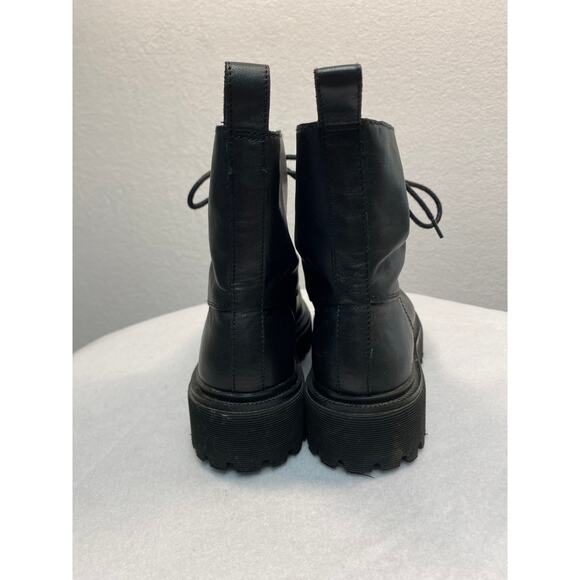 Madewell The Rayna Lace-Up Combat Boot in Black Leather Size 8 - Picture 4 of 9